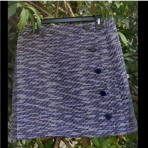 ✨⚡️💥LOFT Blue Tweed Knit Geometric Side Button Skirt size 10